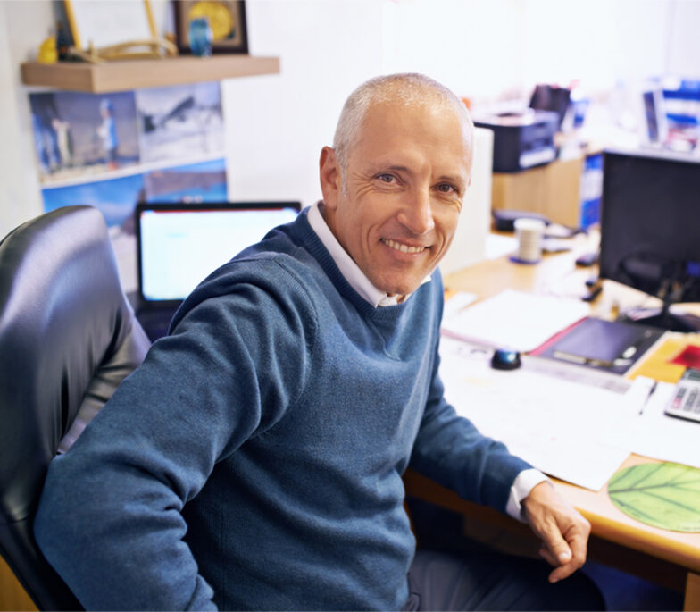 Safety testimonial- Didier D'Haene smiling behind his desk